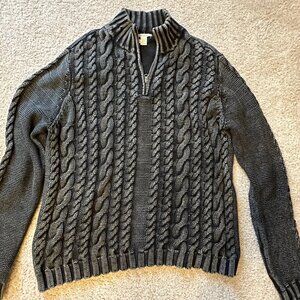 Carbon 2 Cobalt Men's XL Cable knit sweater cotton